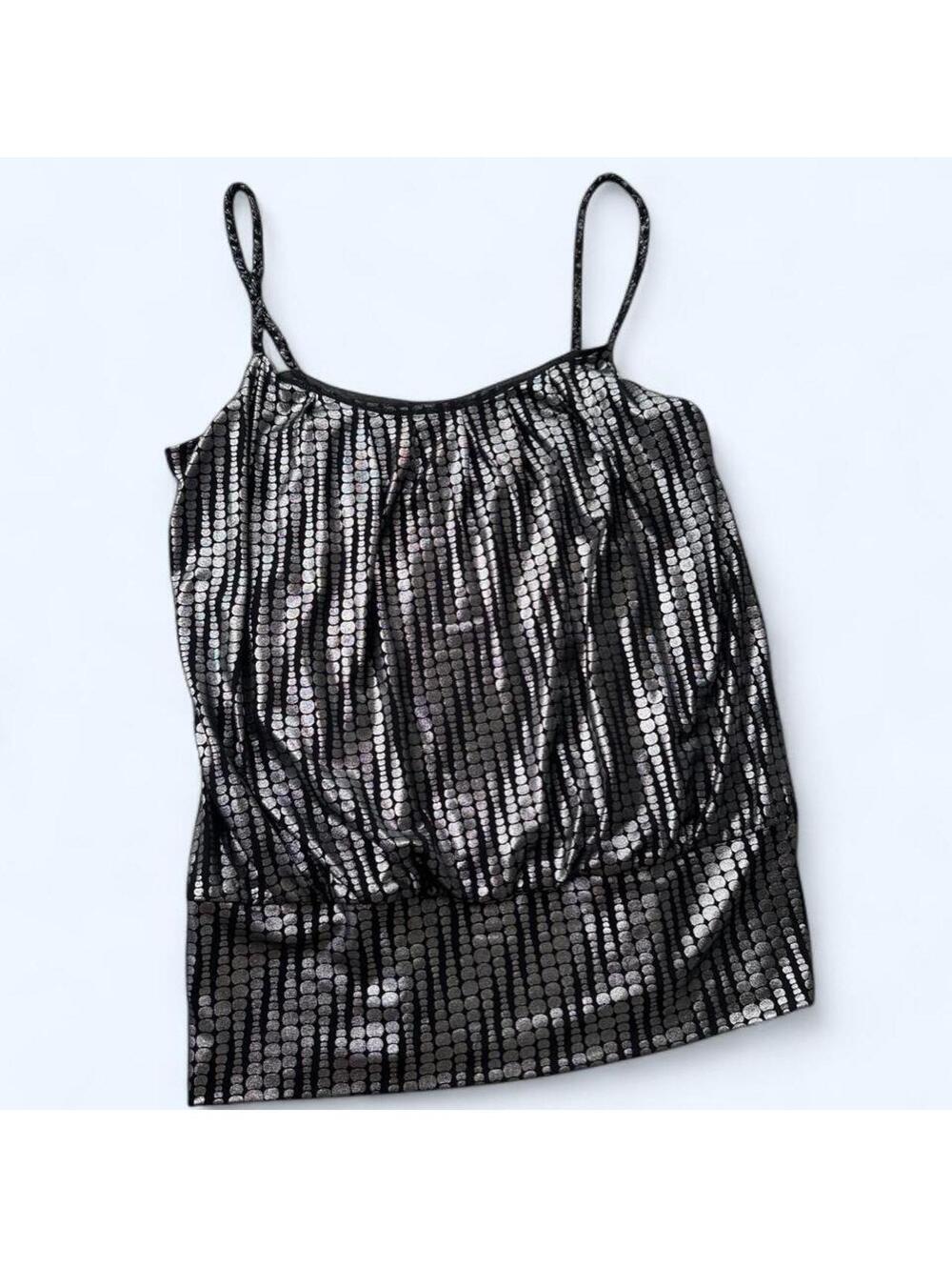 INC International Concepts Women's Black and Silver Crop-top